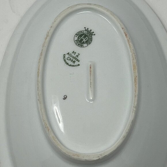 Royal Innsbruck Vienna china serving dish small white gold Czechoslovakia - Picture 5 of 8